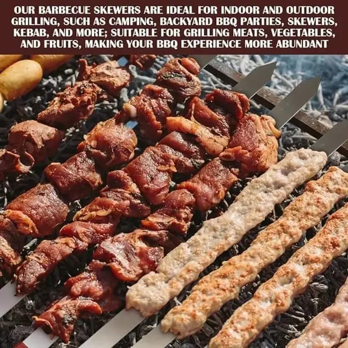 Brochettes Kabob plates en acier inoxydable pour Barbecue