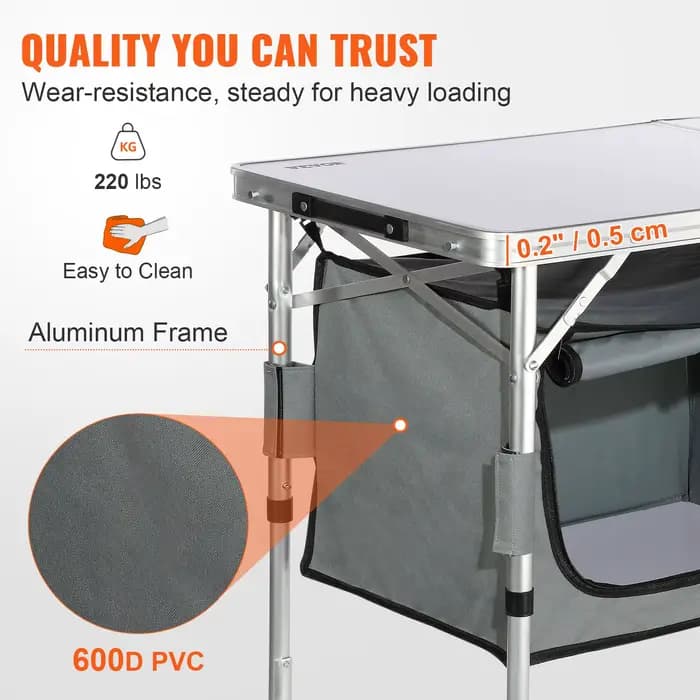 SucceBuyFolding Table de pique-nique cuisine Camping placards valise en aluminium Table avec sac de