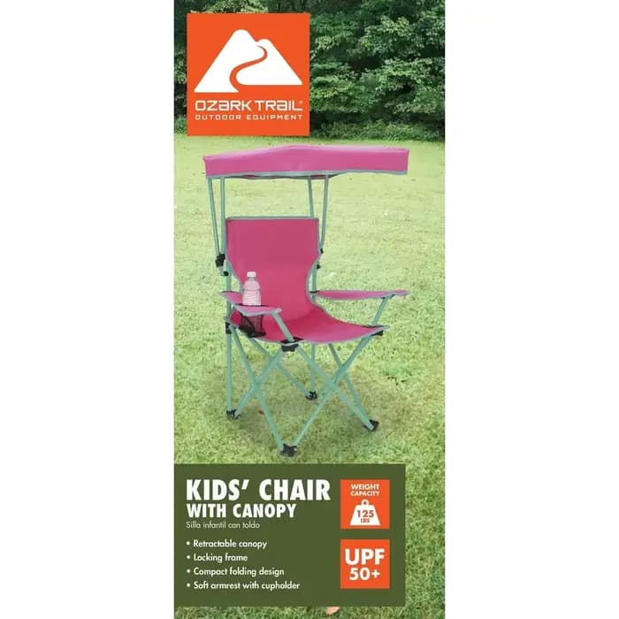 Chaise de camping à baldaquin pour enfants, serrure de sécurité, chaise d'extérieur Portable avec au