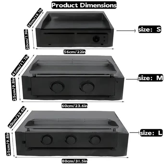 Housse de protection multi-tailles pour grilles de 17 à 35 pouces, housse de barbecue robuste en polyester 210D pour barbecue à gaz à surface plate
