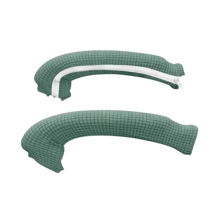 1 paire de housses d'accoudoir de chaise de couleur unie avec fermeture éclair