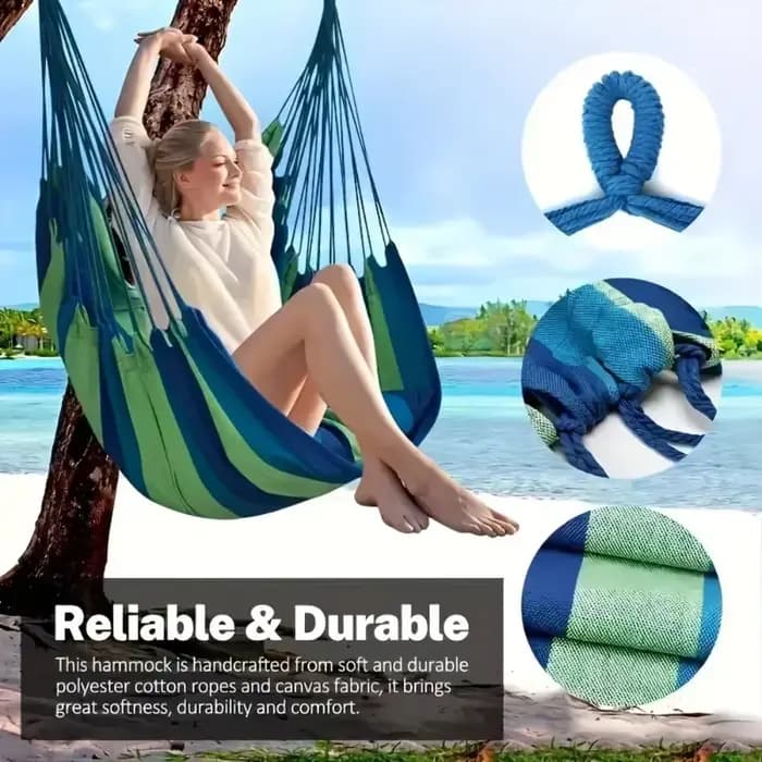 Hamac pliant portable en toile pour l'extérieur, balançoire de camping avec corde d'arbre, parfait p