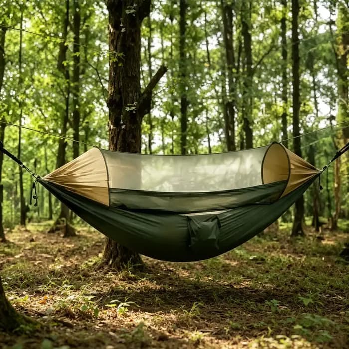 Hamac de camping 2-en-1 avec moustiquaire