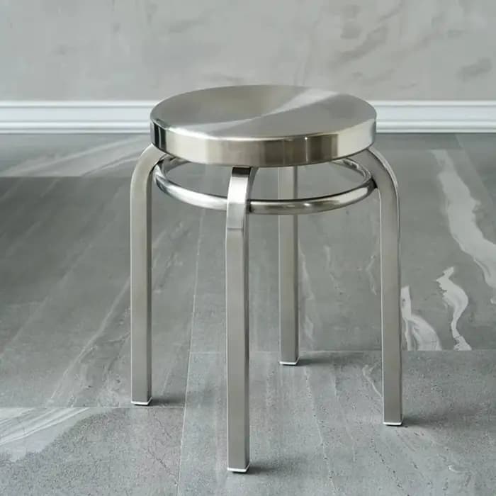 Tabouret rond léger et moderne en acier inoxydable, tabouret bas Simple, tabouret de loisirs, hôtel,