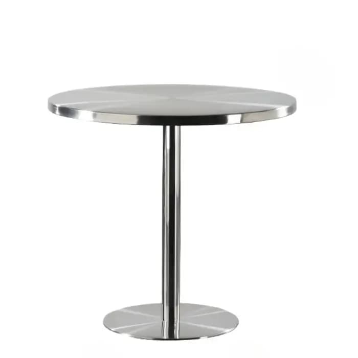 Table de Salle à Manger Ronde en Acier Inoxydable