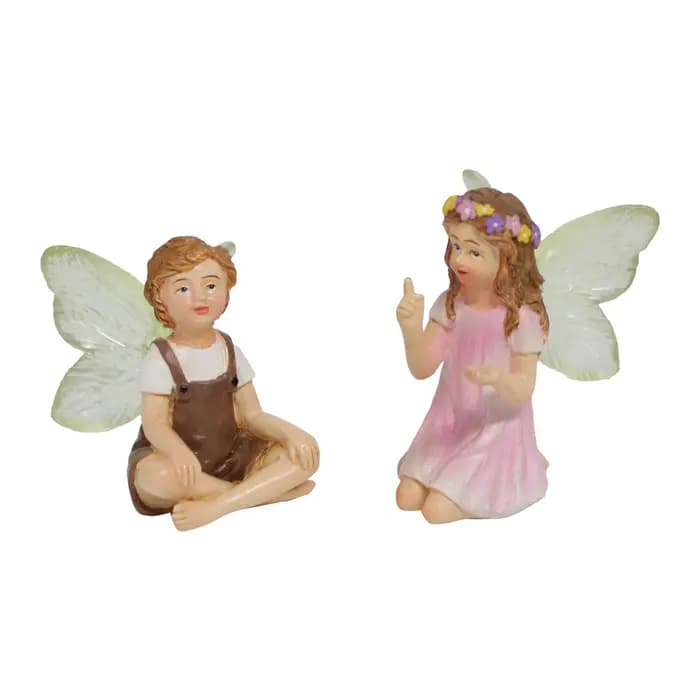 2 pièces mignon murmur fée jardin résine artisanat ornements de table