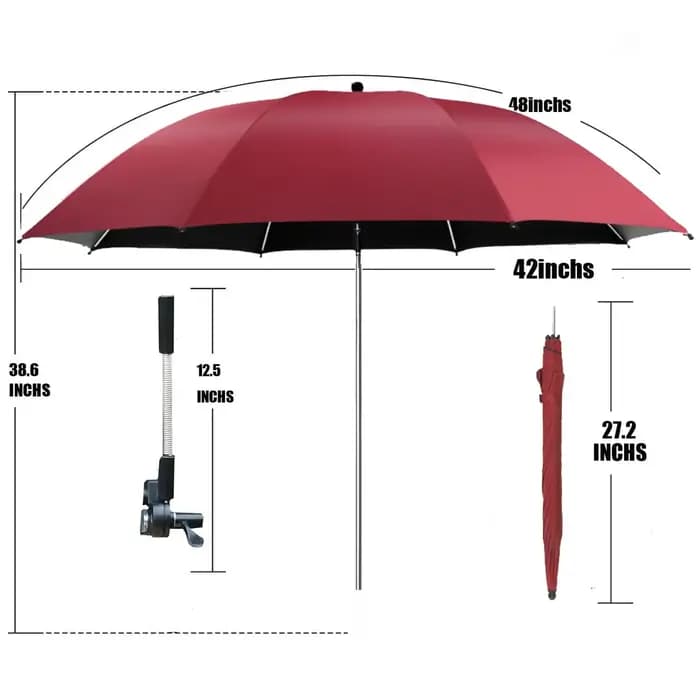 Chaise de camping portable avec parasol amovible