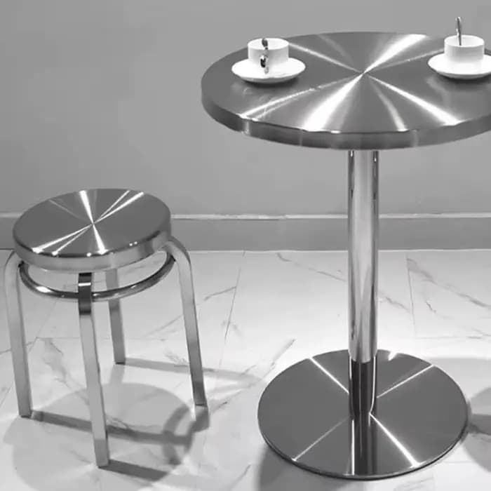 Tabouret rond léger et moderne en acier inoxydable, tabouret bas Simple, tabouret de loisirs, hôtel,