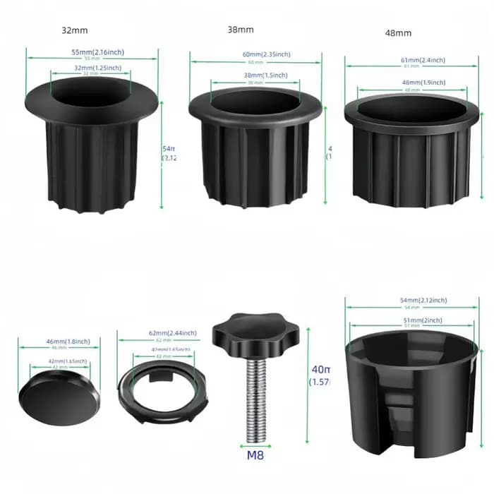 Support de Base de Parasol, accessoires, manchon de tuyau en plastique, vis de fixation, filetage en