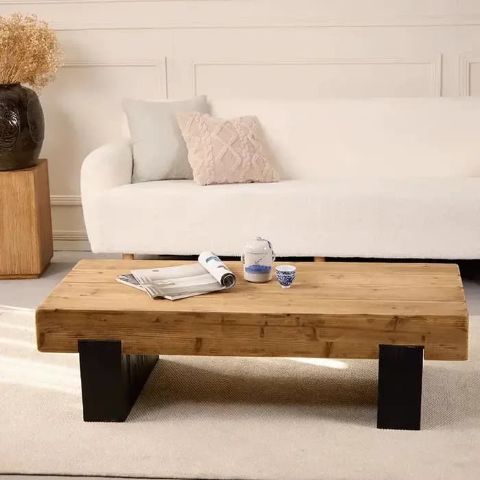 Table d'appoint rectangulaire basse en bois