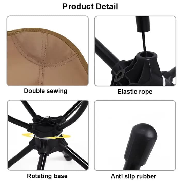 Chaises pliantes d'extérieur, chaise pivotante rotative pour Camping, chaises de pêche légères sur l