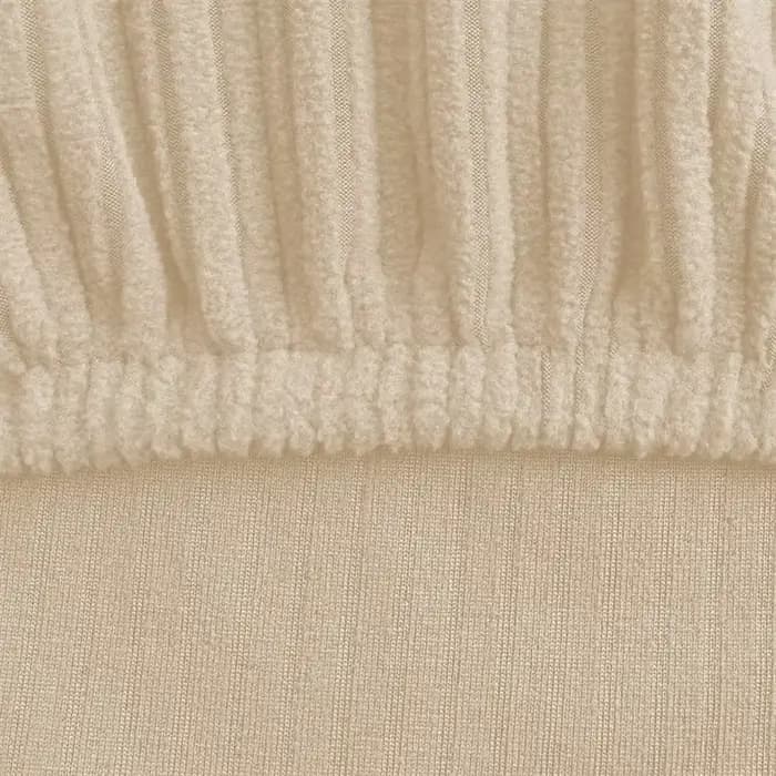 1 Housse de pouf ronde unie anti-salissure extensible pour repose-pieds de canapé et tabouret