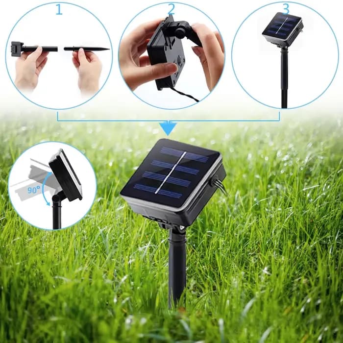 10 M/7 M chaîne solaire lumières de noël en plein air 100/50/20LED 8 Mode étanche fleur jardin fleur