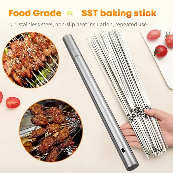Brochettes de Barbecue réutilisables en acier inoxydable