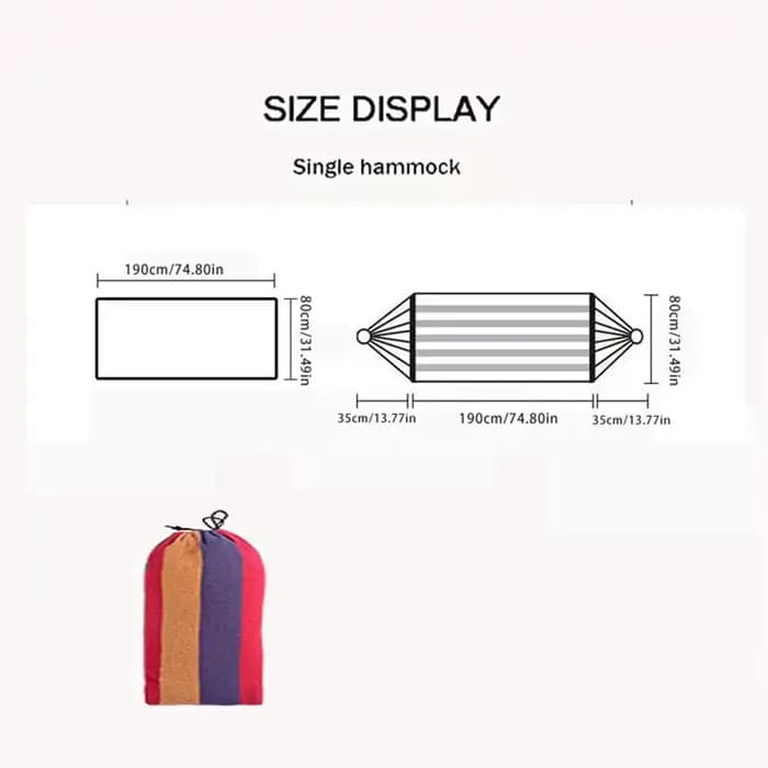 Hamac simple large en toile épaisse pour camping en plein air