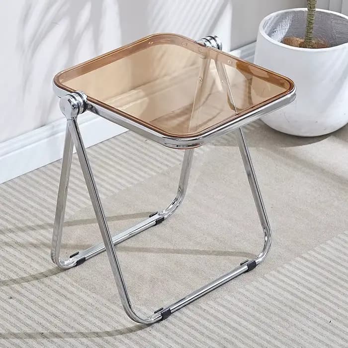 Table d'appoint pliante-table basse transparente à la mode pour salon canapé coin et balcon Table ba