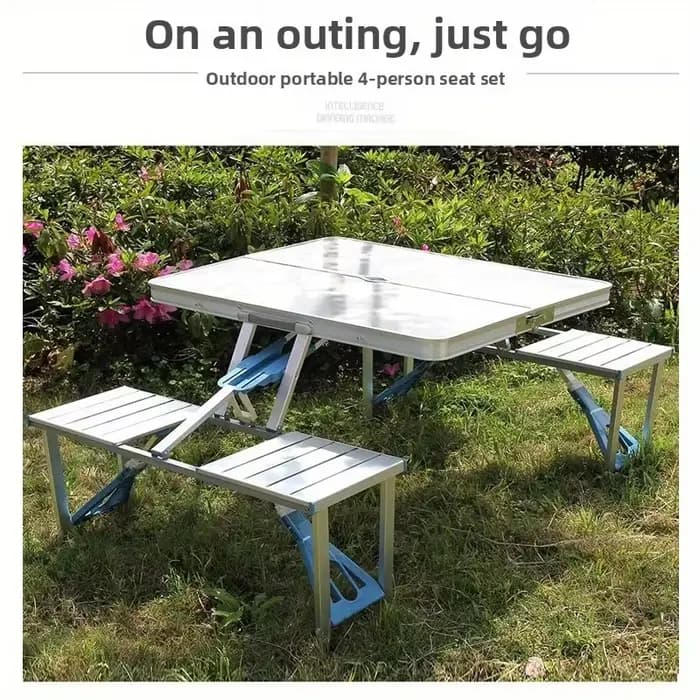 Table pliable avec chaises pour usage extérieur Camping barbecue pique-nique conception compacte por