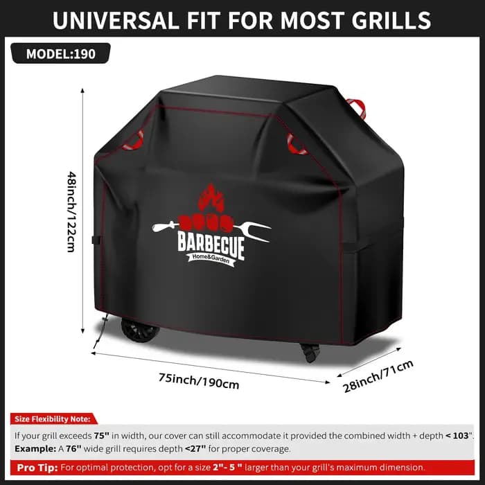 【Housse de barbecue Ry Red Line】Housse de barbecue d'extérieur