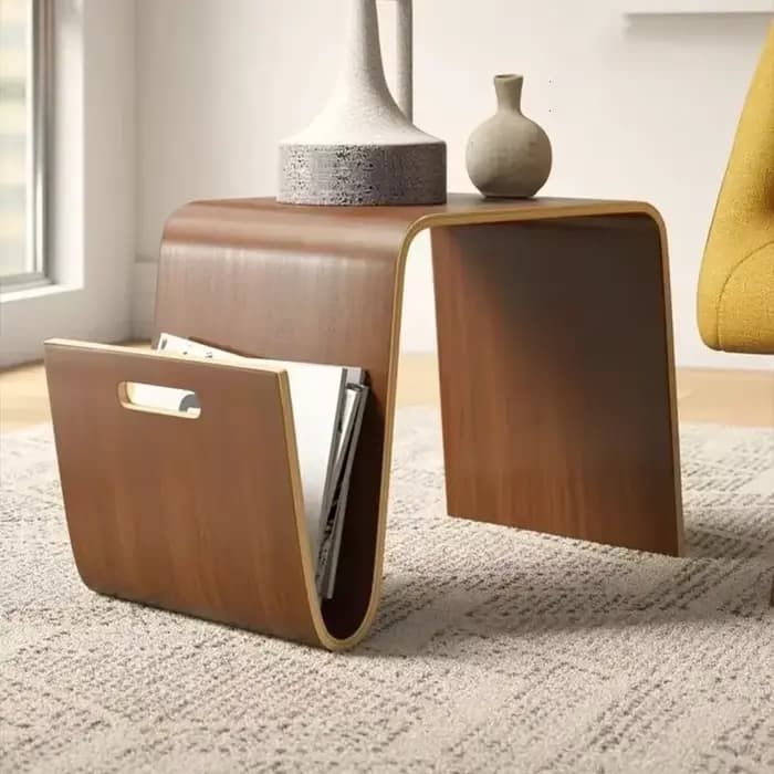 Table basse nordique minimaliste, pièce maîtresse chic en bois massif, idéale pour les salons et les