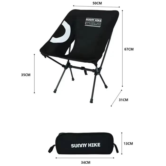 Chaise Lunaire de Camping Légère et Pliable, en Alliage, avec Dossier, Portable, pour Randonnée en P